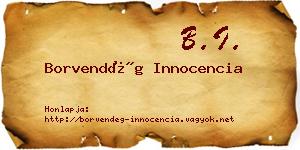 Borvendég Innocencia névjegykártya